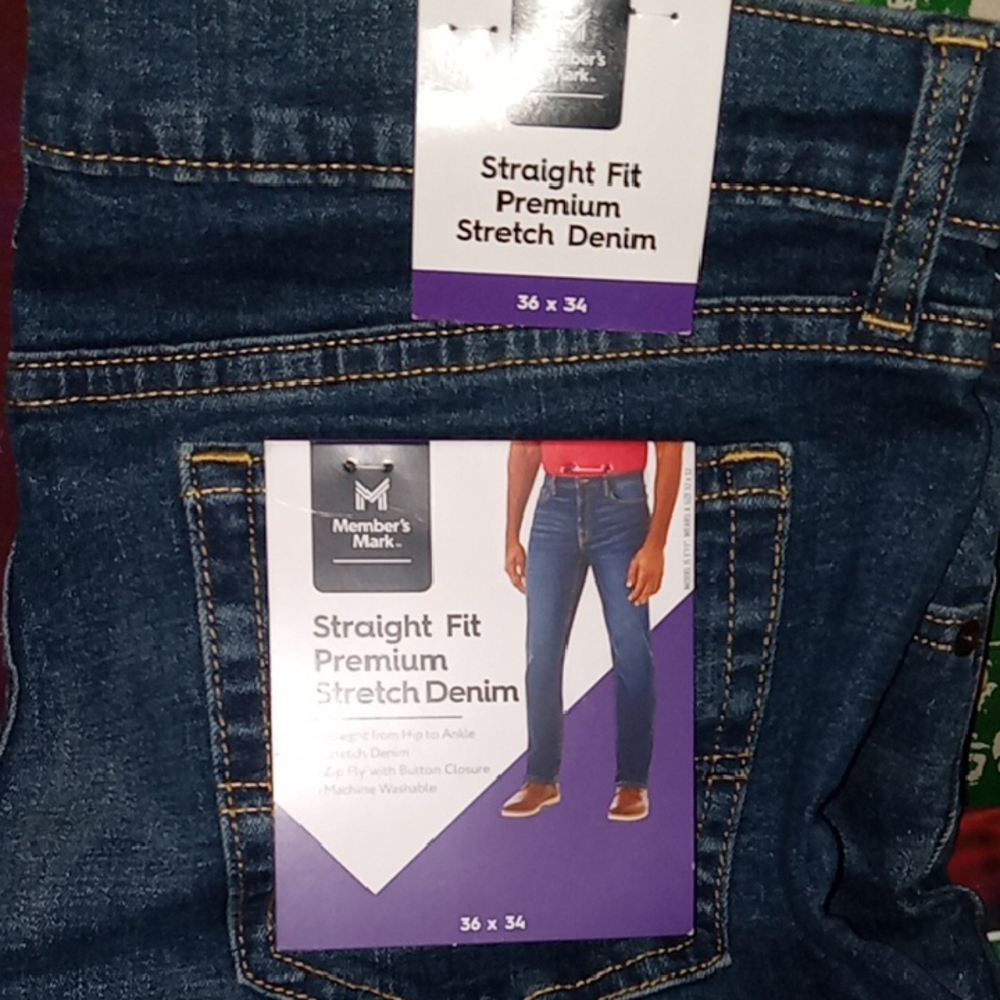 Classic Blue Straight Jeans with Faded Look